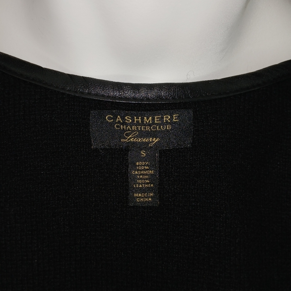 Cashmere Sweater Charter Club Cashmere Sweater Genuine Leather Zip Sweater - Picture 8 of 11
